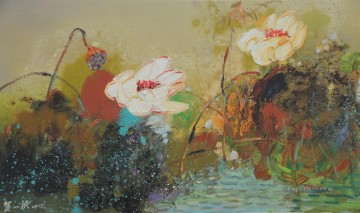 By Palette Knife Painting - lotus 3 by knife